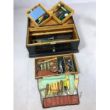 Good vintage pine tool chest containing large collection of vintage tools to include Marples