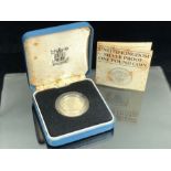 United Kingdom Silver Proof One Pound coin with paperwork and presentation box