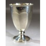 Scottish Silver hallmarked Goblet on pedestal foot approx 10cm tall & 82g maker "H I"