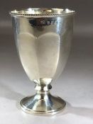 Scottish Silver hallmarked Goblet on pedestal foot approx 10cm tall & 82g maker "H I"