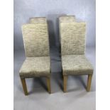 Set of four modern upholstered dining room chairs