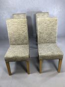 Set of four modern upholstered dining room chairs