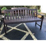 Hardwood garden bench, approx 160cm in length