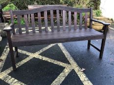 Hardwood garden bench, approx 160cm in length
