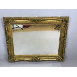 Very large bevel edged and gilt framed mirror, approx 127cm x 158cm