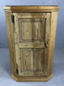 Antique pine corner cupboard, approx 66cm x 105cm