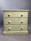 Pine painted chest of three drawers (A/F)