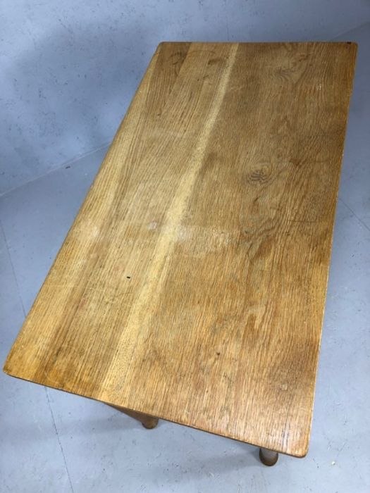 Light wood occasional table on tapering legs, approx 82cm x 45cm x 72cm - Image 4 of 4