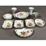 Collection of Royal Crown Derby 'Posies' ceramic trinket dishes, vases etc (10)