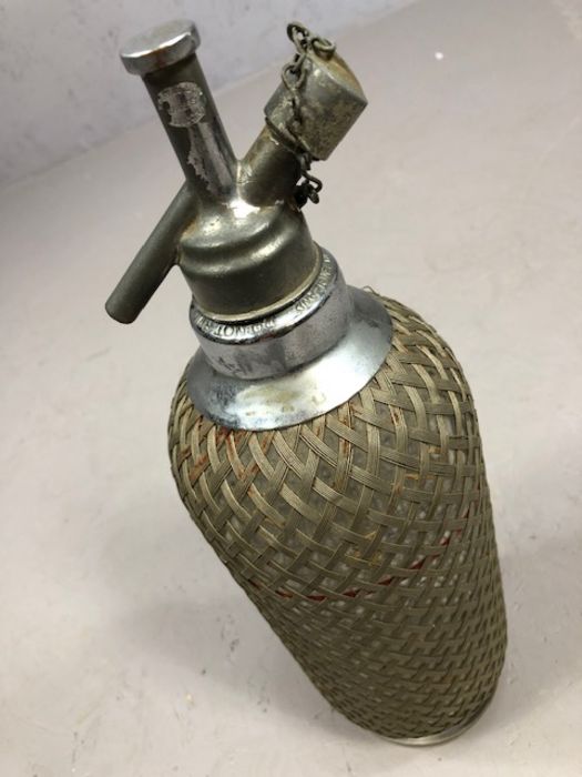 Vintage soda syphon with silver coloured metal grille marked Sparklets Ltd. London - Image 2 of 4
