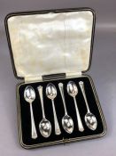 Set of six hallmarked Silver spoons for Sheffield by maker Charles James Allen in presentation box