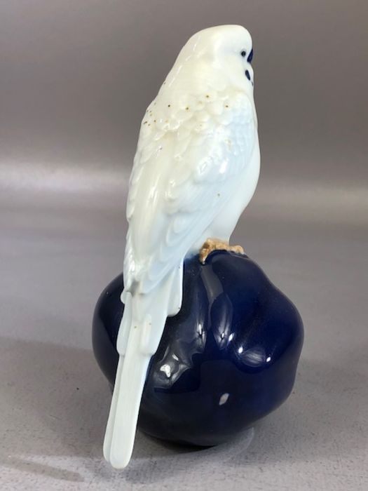 Royal Copenhagen porcelain model of budgerigar, with makers stamp to base and numbered 4682, - Image 2 of 6