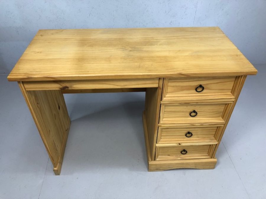 Pine desk or dressing table with four drawers - Image 2 of 4