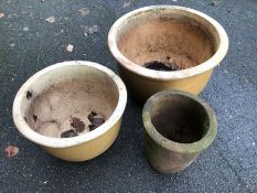 Collection of three garden pots