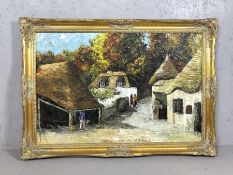 Oil on board 'Cockington Forge (Torquay)', signed lower left HOCKING, approx 75cm x 50cm