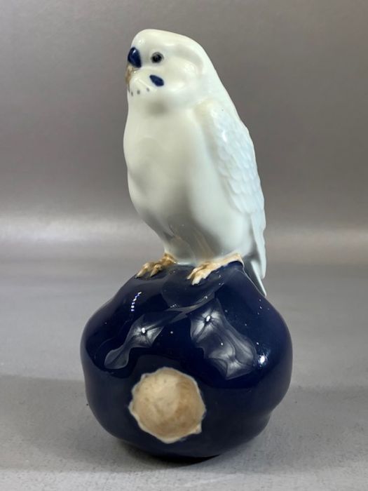 Royal Copenhagen porcelain model of budgerigar, with makers stamp to base and numbered 4682, - Image 3 of 6