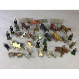 collection of Lead vintage toys to include farm yard animals and soldiers