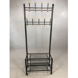 Modern hall coat and shoe stand, approx 68cm x 182cm (A/F)