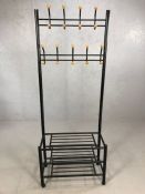 Modern hall coat and shoe stand, approx 68cm x 182cm (A/F)