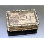Silver Victorian Hallmarked Vinaigrette with gilt pierced centre and hinged lid approx 4.5 x 3cm