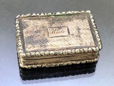 Silver Victorian Hallmarked Vinaigrette with gilt pierced centre and hinged lid approx 4.5 x 3cm