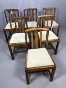 Set of six wooden framed chairs by P. E. Gane Ltd House furnishers, College Green, Bristol. Makers