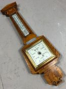 Inlaid barometer by J Purser of Portsmouth & Southampton, with presentation plaque, approx 65cm in