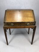 Victorian bureau on legs with fall front, two Pidgeon holes and drawers, approx 72cm x 53cm x 94cm