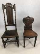 Two hall chairs, one A/F