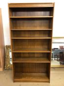 Solid wooden bookcase with six shelves, approx 90cm x 27cm 181cm tall