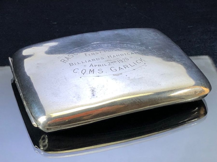 Silver hallmarked Cigarette case Birmingham by maker E Mellow approx 11 x 8.5 & 106g - Image 6 of 6