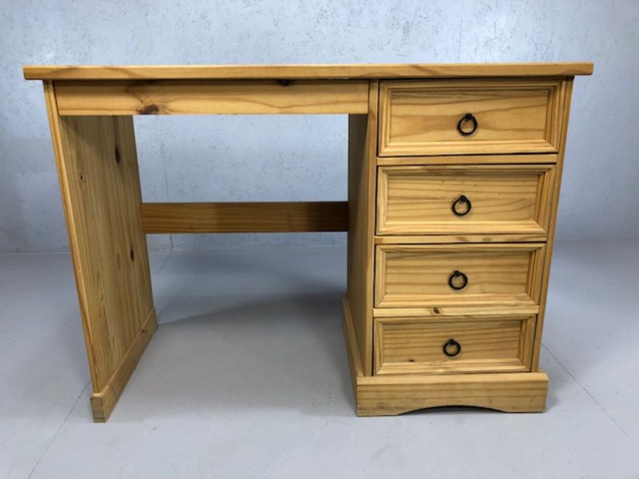 Pine desk or dressing table with four drawers