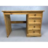 Pine desk or dressing table with four drawers