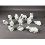 Collection of Coalport porcelain White animals (12)