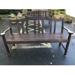 Hardwood garden bench, approx 160cm in length (A/F)