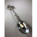 Silver hallmarked Nautical themed spoon London by maker Edwin Thompson Bryant approx 20.5cm & 56g