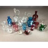 Collection of Mary Gregory glassware to include jugs, vases and tumblers (17)