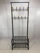 Modern hall coat and shoe stand, approx 68cm x 182cm