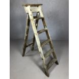 Vintage wooden stepladder, approx 135cm tall