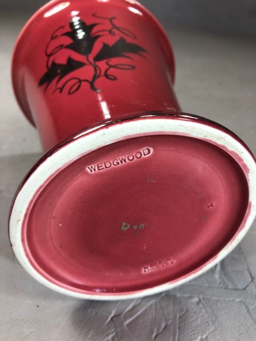 Three pieces of Wedgwood Veronese Ware, each in a blue, green or pink glaze with silver - Image 10 of 10