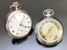 Two Pocket watches one hallmarked 925 Silver with chime and silver dust cover (A/F) the other an