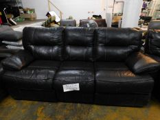 1 KUKA TOMLIN LEATHER POWER RECLINING 3 SEATER DARK BROWN SOFA RRP Â£899 (WORKING, HAS MARKS AND