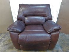 1 LA-Z-BOY LEATHER BROWN POWER RECLINER SOFA RRP Â£499 (MISSING POWER CABLE)