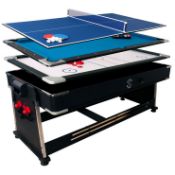 1 SURE SHOT 7FT 3-IN-1 MULTI GAMES TABLE WITH 2 WOODEN CUES AND POOL BALLS RRP Â£599 (MISSING