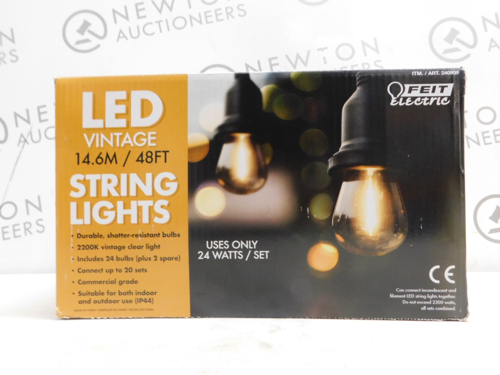 1 BOXED FEIT 48FT (14.6M) HEAVY DUTY VINTAGE LED WATERPROOF STRING LIGHTS RRP Â£89