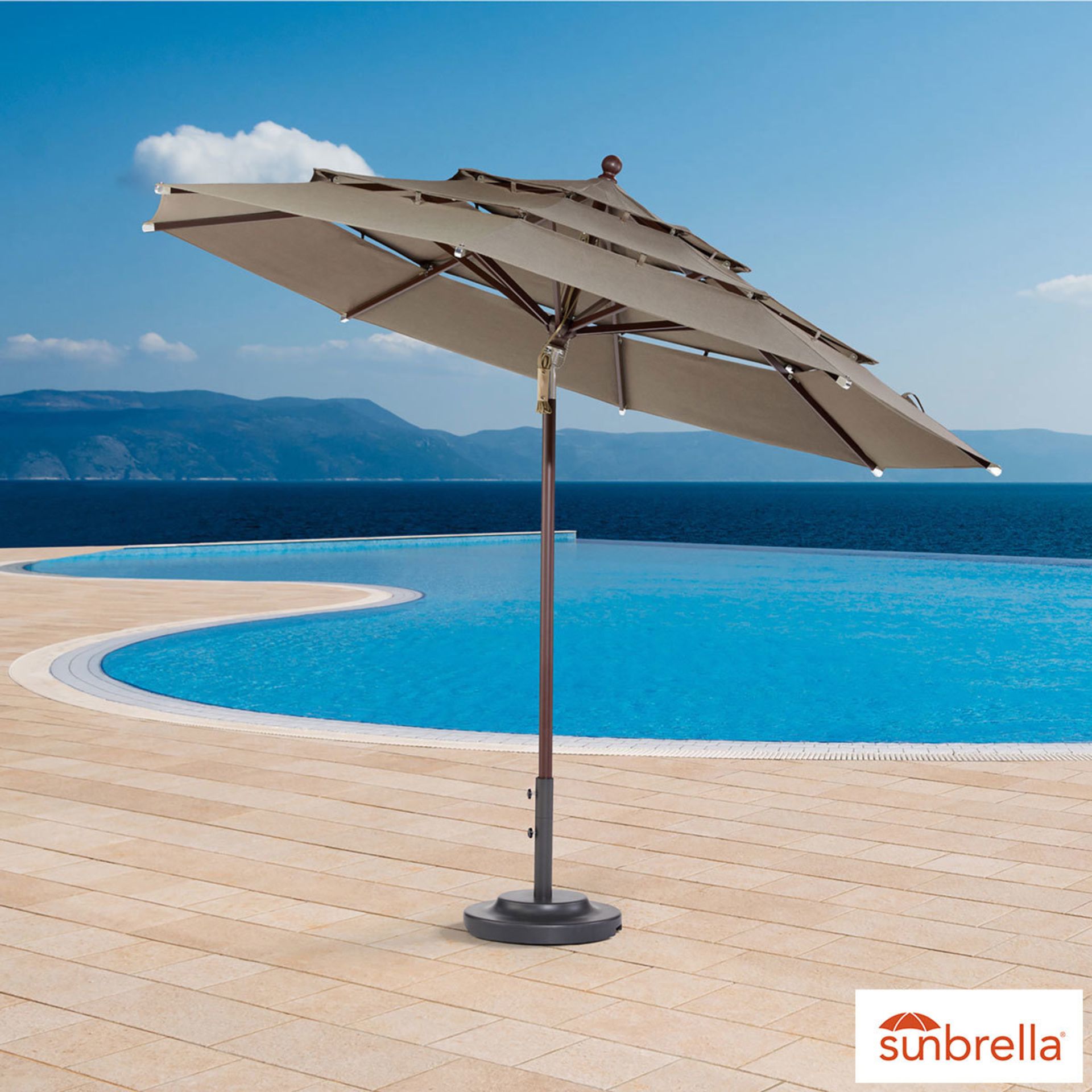 1 ACTIVA PROSHADE 11FT (3.3M) BEIGE UMBRELLA RRP Â£299 (FEW BRANCHES BROKEN, PICTURES FOR