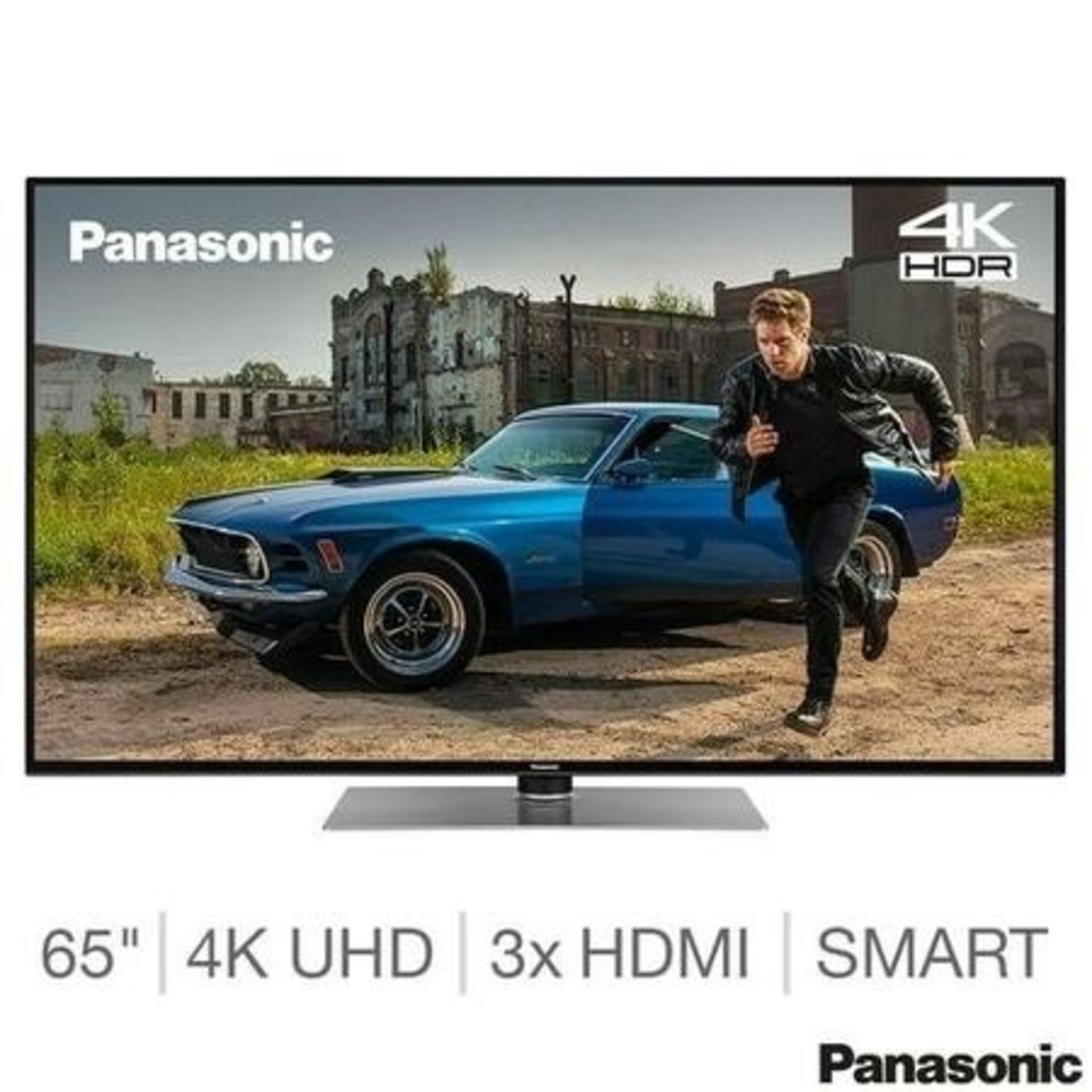 1 PANASONIC TX-65GX561B 65 INCH 4K ULTRA HD HDR SMART TV WITH FREEVIEW PLAY, BLACK (2019) WITH STAND