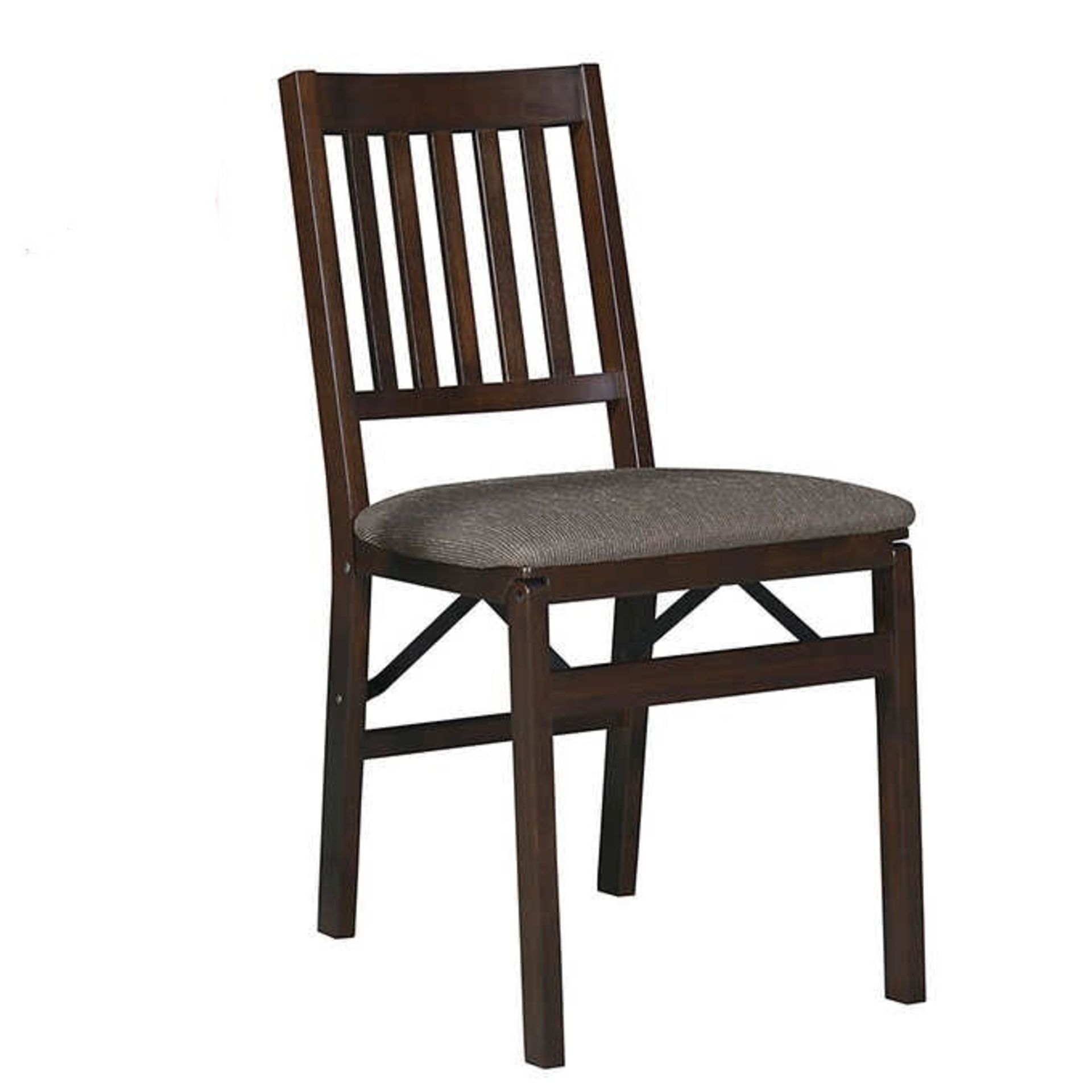 1 STAKMORE SOLID WOOD FOLDING CHAIR WITH PADDED SEAT RRP Â£29