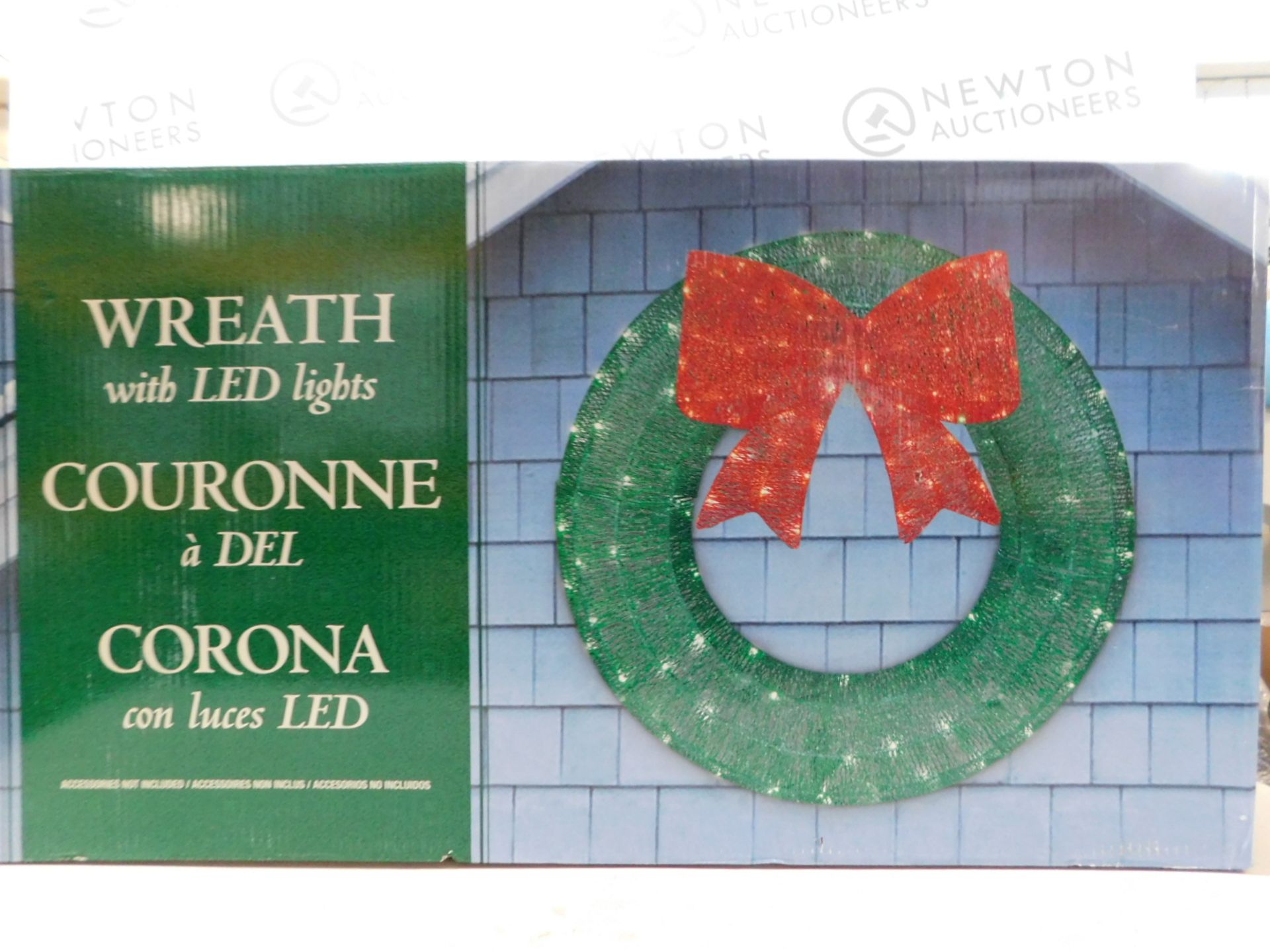 1 BOXED GLITTERING 3FT (91CM) CHRISTMAS WREATH WITH 150 LED LIGHTS RRP Â£64.99