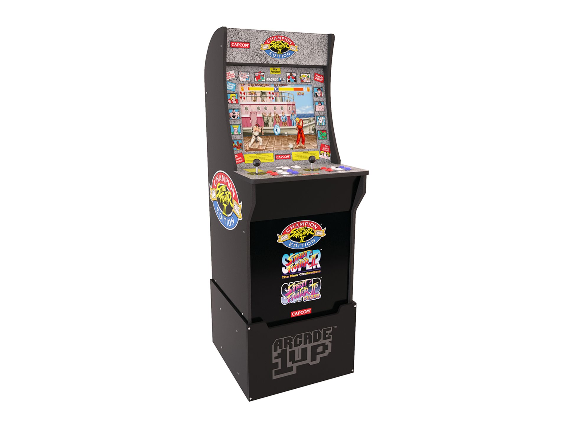 1 ARCADE 1UP CAPCOM STREET FIGHTER ARCADE GAMING MACHINE WITH RISER AND CHARGER RRP Â£399 (WORKING)
